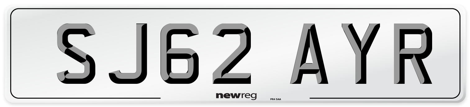 SJ62 AYR Number Plate from New Reg